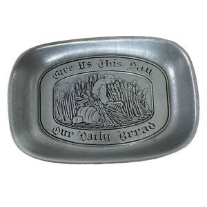 Vintage Farm Give Us This Day Our Daily Bread - Pewter Prayer Carson Bread Tray‎